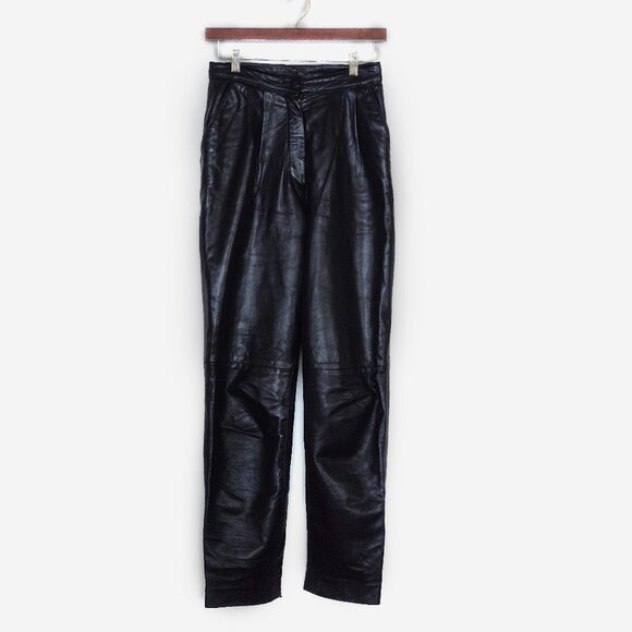 Vintage Buttery Soft Genuine Leather High Waisted Pants Made in Canada - Picture 3 of 9